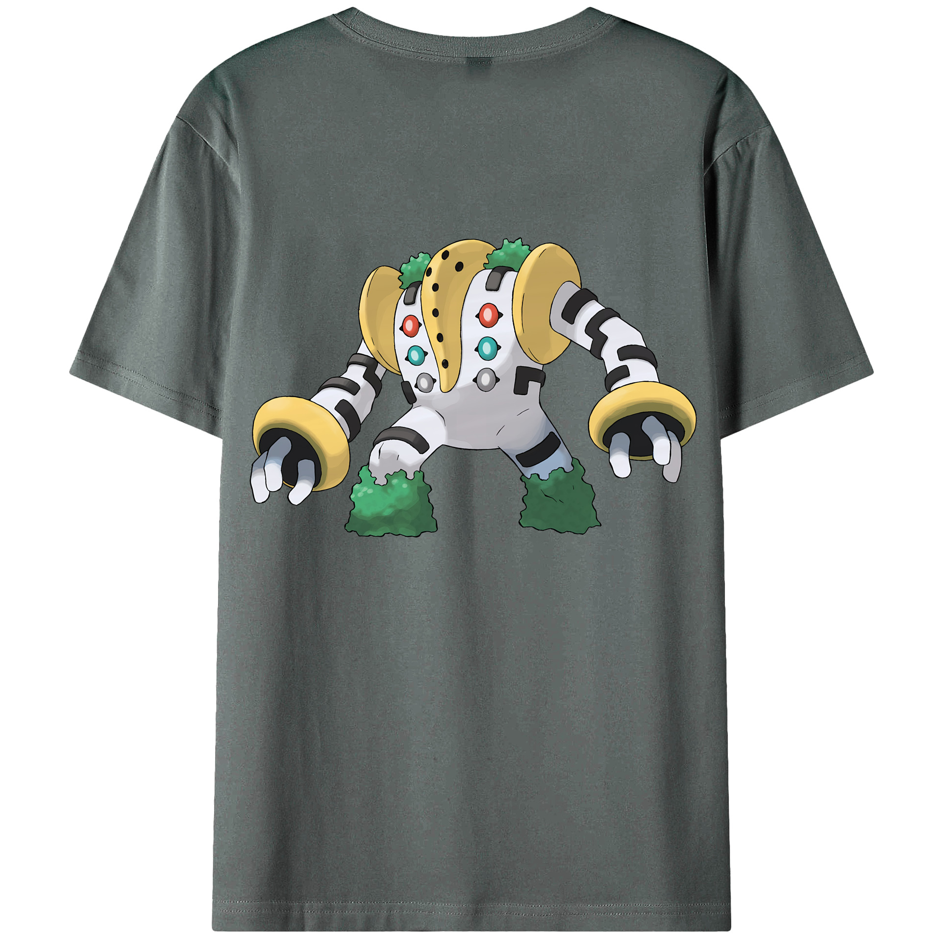 （画像用） ポケットモンスター Pokémon 綿100％ メンズ半袖Tシャツ（バックプリント） 通気性